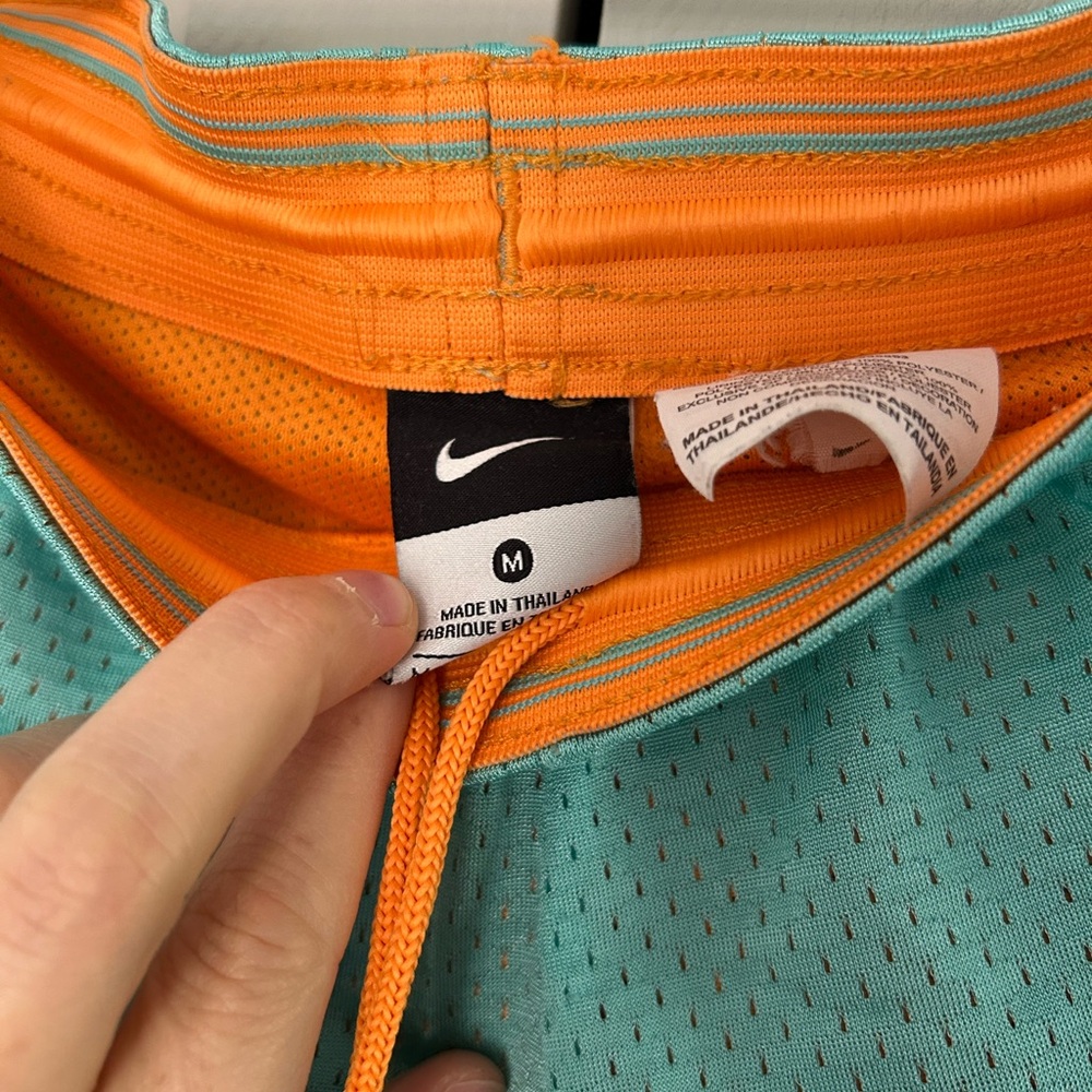 Nike Women's Aqua and Tangerine Athletic Shorts - Picture 2 of 2